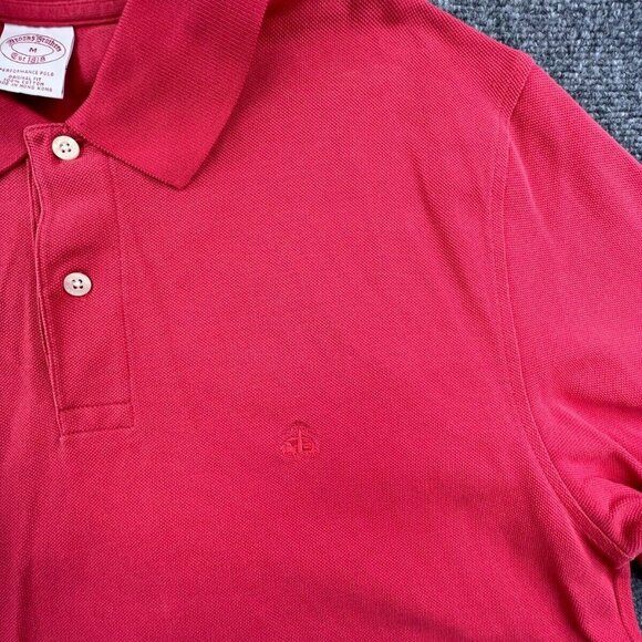 Brooks Brothers Polo Shirt Short Sleeve Red Medium Performance Polo Cotton - Picture 6 of 9